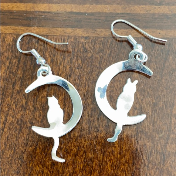 Sterling cat earrings - Picture 2 of 3